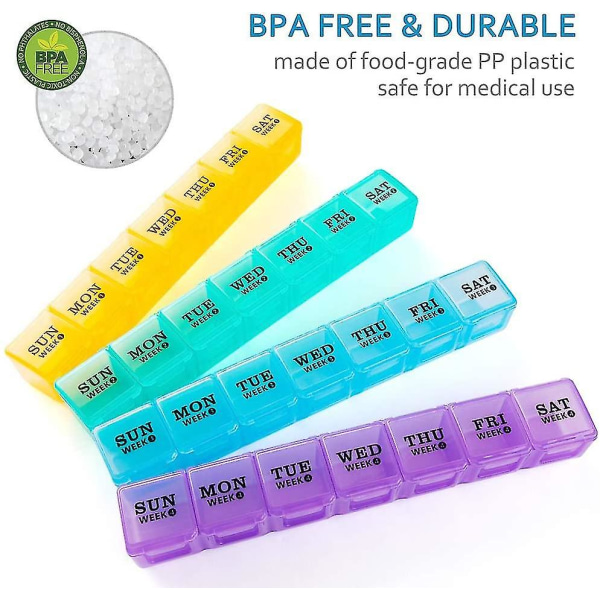 Xl Large Monthly Pill Organizer 4 uger, 28 Day Pill Box Organizer ugentlig, stor