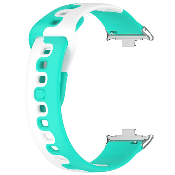 Silikoneurrem til Xiaomi Smart Band 8 Pro, Dobbelt Farve Udskiftningsurrem Cyan White
