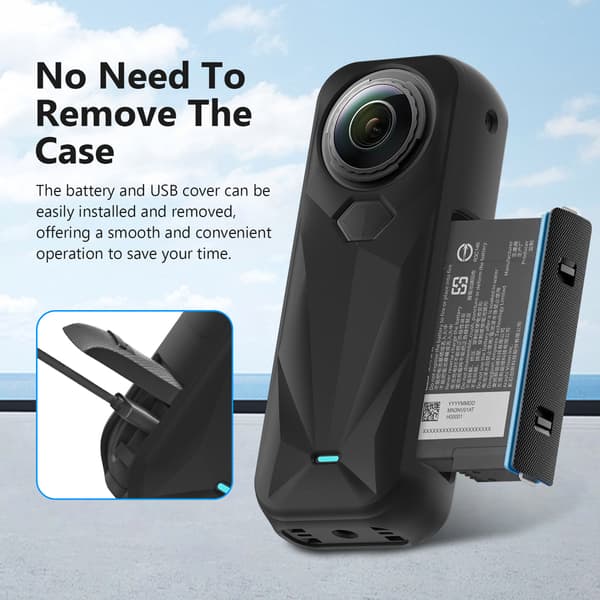 Silikonbeskyttelsesdeksel - For Insta360 X5, med linsedeksel