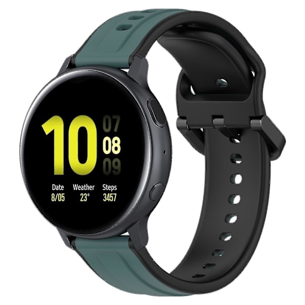 For Samsung Galaxy Watch Active2 44mm 40mm Sport Bands Dual 20mm Silicone Replacement Strap Olive Green Black E Samsung Galaxy Watch A