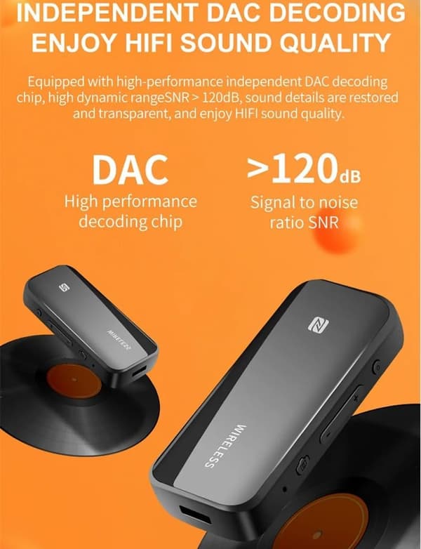 Bluetooth 5.0 Aux-adapter 3,5 mm jack