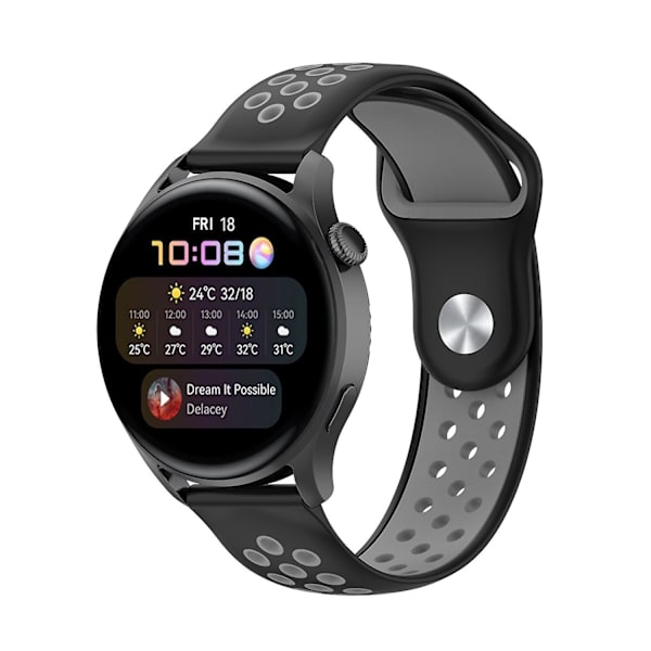 Dubbelfärgat justerbart silikonklockarmband 22 mm för Huawei Watch 3/Watch 3 Pro/Teal Multicolor A