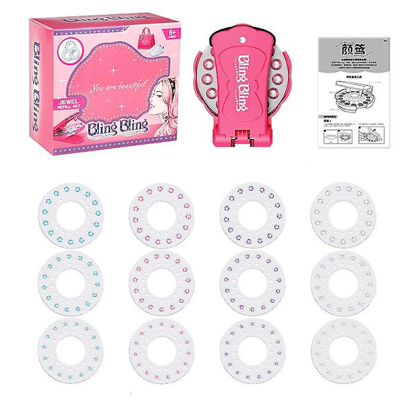 Shining Bling Diamond Hair Sparkle Häftapparat Machine Set ädelstenar för dekor flicka presenter 1 Nail Drill and 180 Drills