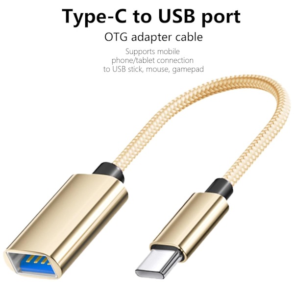 Adapterit USB Naaras - TYPE-C OTG-kaapeli (pinkki)