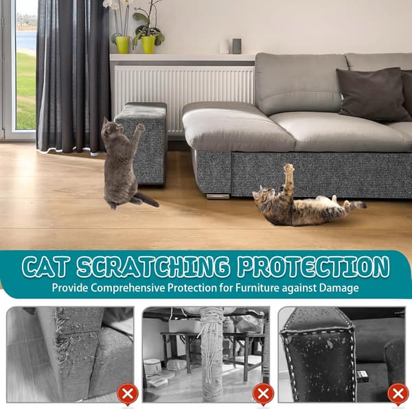 Kattekløsematte - Selvklebende DIY Sofa Kattekløsbeskyttelse (Mørkegrå, 30×200Cm)
