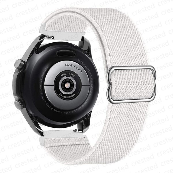 20 mm 22 mm bånd til Samsung Galaxy Watch 4/classic/3/5/pro/active 2 Gear S3 Elastic Nylon Loop Huawei Watch Gt 2 2e 3 Pro Strap 22mm white