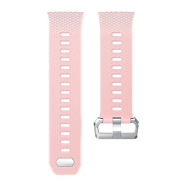 For Fitbit Ionic Herringbone Texture Soft Silicone Watch Strap Replacement Watchband Pink E Fitbit Ionic