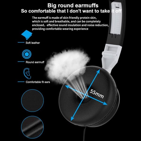 Kablede hovedtelefoner - , Sammenfoldelig Stereo , Ingen mikrofon til 3,5 mm telefon/tablet (Cyan)
