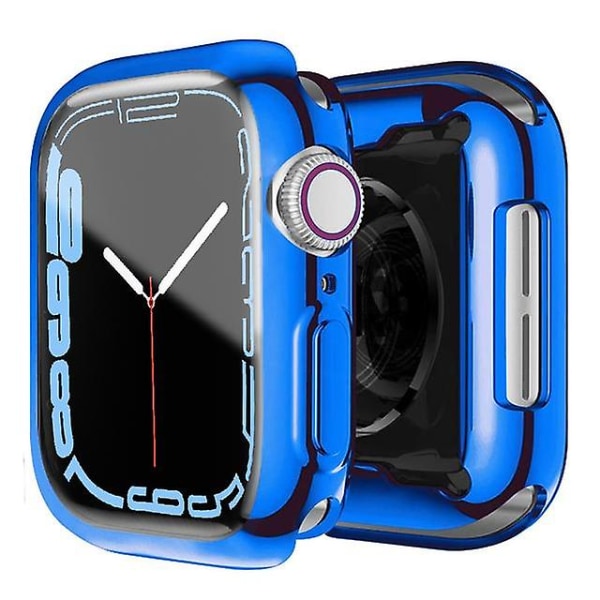 Näytönsuoja Apple Watch Case 45mm 41mm 44mm 40mm 42mm Lisävarusteet Monipuolinen Tpu Puskurin cover Sarja 7 8 4 6 Se 5 3 41MM Series 7 8 blue