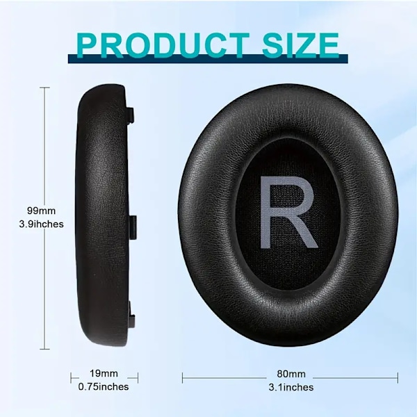 Ersättningsöronkuddar för Bose Noise Cancelling Headphones 700 (Nc700) - Mjukt PU-läder (Svart)