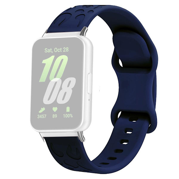 Til Samsung Galaxy Fit silikone urrem med leopardprint - Pink Navy Blue