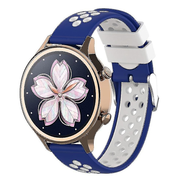 Samsung Galaxy Watch 5 40mm/44mm/5 Pro 45mm -rannekkeiden vaihtohihna Blue White J Samsung Galaxy Watch 5