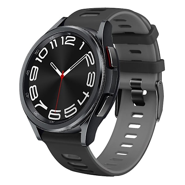 Silikone Rem Til Samsung Galaxy Watch 6 Classic 47mm Black   Gray