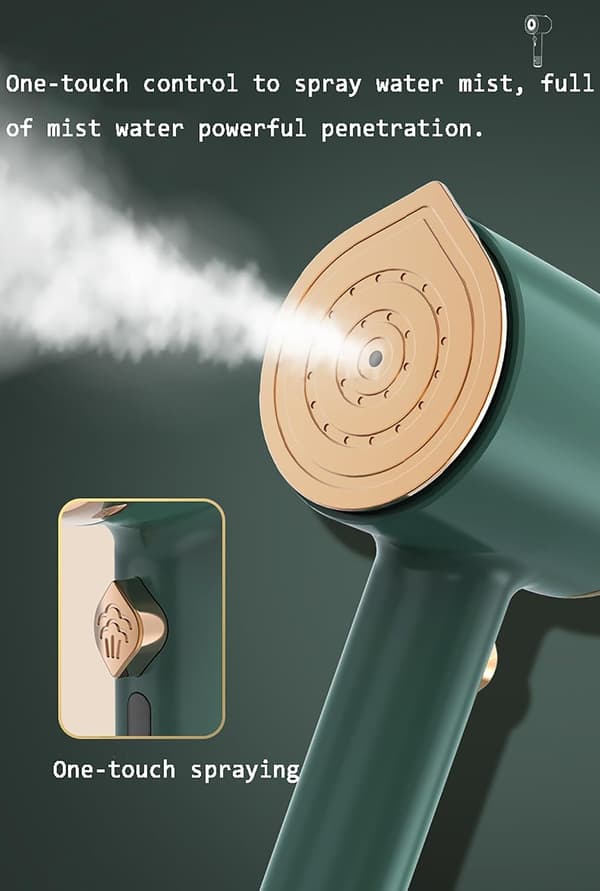 Håndholdt klesdamper med spray, rask oppvarming (hvit)