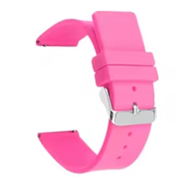 20mm Universal Silikonklockarmband Sporty Ersättningsarmband med Silverspänne Dark Pink