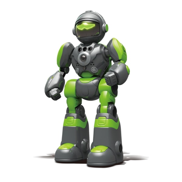 Robotlegetøj til børn, med stemmeoptagelse og gestussensor, programmerbar musikdans (grøn)