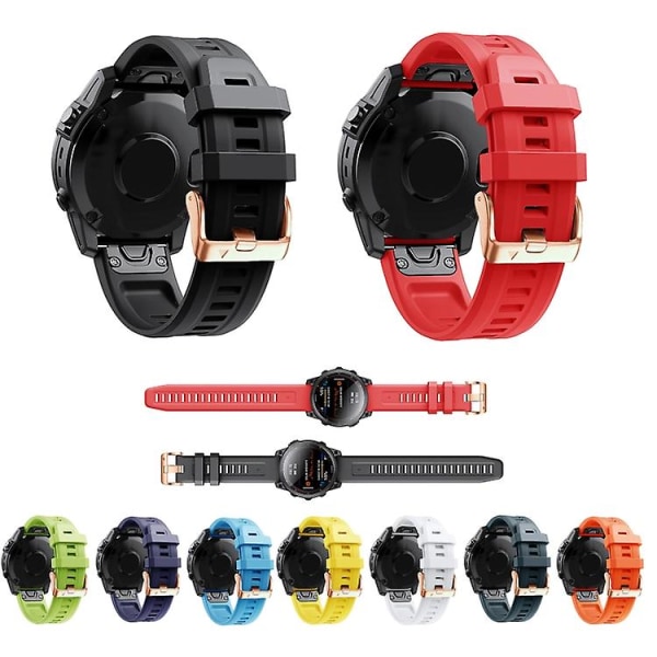 För Garmin Fenix ​​5s 20mm Rose Gold Spänne Silikon Watch Band IBT White