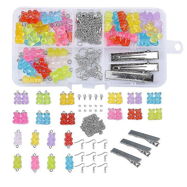 Gör-det-själv-förpackade Resin Bear Smycken Tillbehör Set