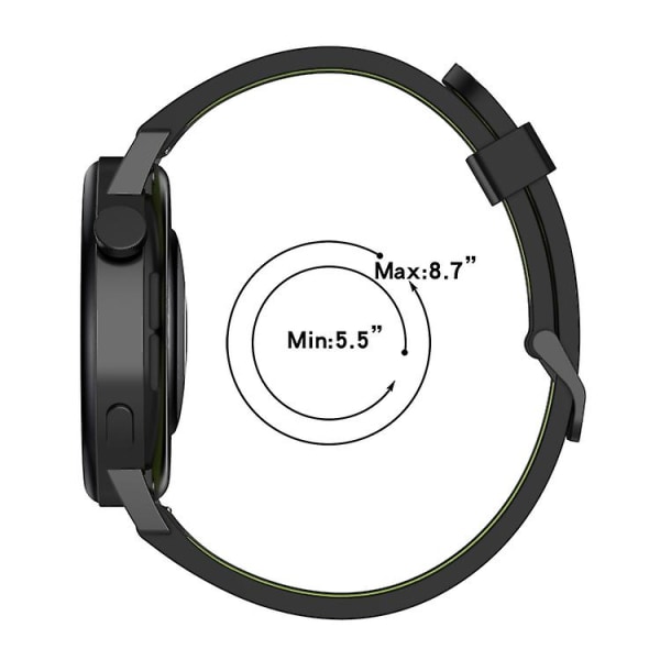 Til Garmin Vivoactive 3 Music 20 mm lodret mønster tofarvet silikone urbånd PCL Black-Blue