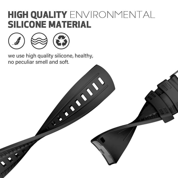 24 mm pehmeä silikoniranneke Suunto7 9 Baro -rannekkeen vaihtoon, rannekoru Suunto D5 Suunto 7 Sport -älykellolle White [black button]