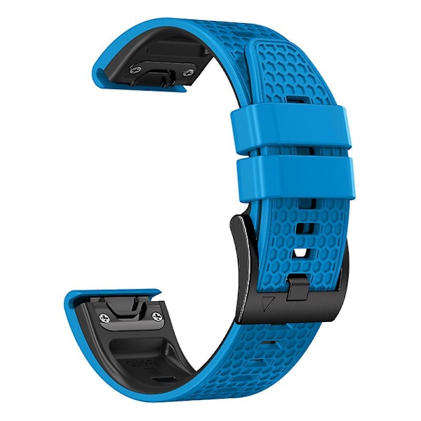 Dot Texture Silikonbånd for Garmin Tactix 7 Pro / Fenix 7x / 6x Pro / 5x Plus, 26mm Dual-color klokkestropp Sky Blue Black