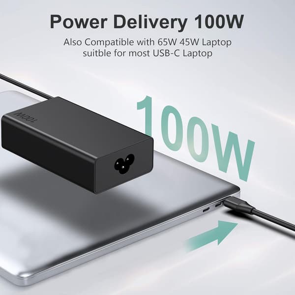 Oplader 100W 20V 5A USB C til Lenovo ldeapad 5 Pro 16