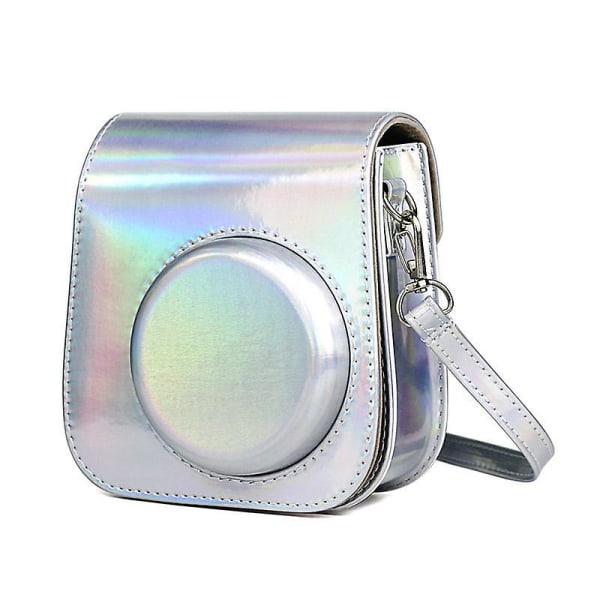 Erstatningskameraveske for Fuji Fujifilm Instax Mini 11/9/8/8+ Beskyttende deksel Skulderveske Laserfarge Magic Silver