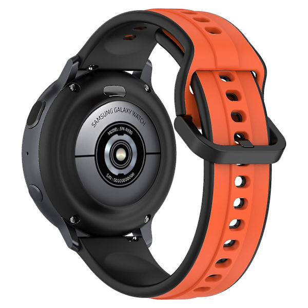 Til Samsung Galaxy Watch Active2 44mm 40mm Sport Remme Dobbelt 20mm Silikone Udskiftningsrem Orange Black D Samsung Galaxy Watch A