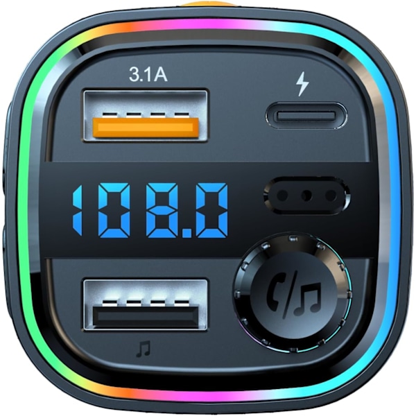 Bluetooth FM-lähetin Auton Paketti Kaksois-USB Auton Latauslaitteella - Langaton Äänensovitin, Handsfree-Puhelut Ja FM-Radio