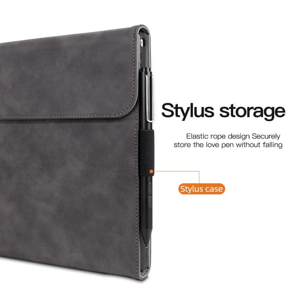 Etui til Microsoft Surface Pro 9, PU-læder med penneholder (brun)