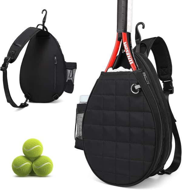 Tennisväska - Rymmer 2 racketar, 29,2 cm x 12,2 cm x 45,2 cm Black