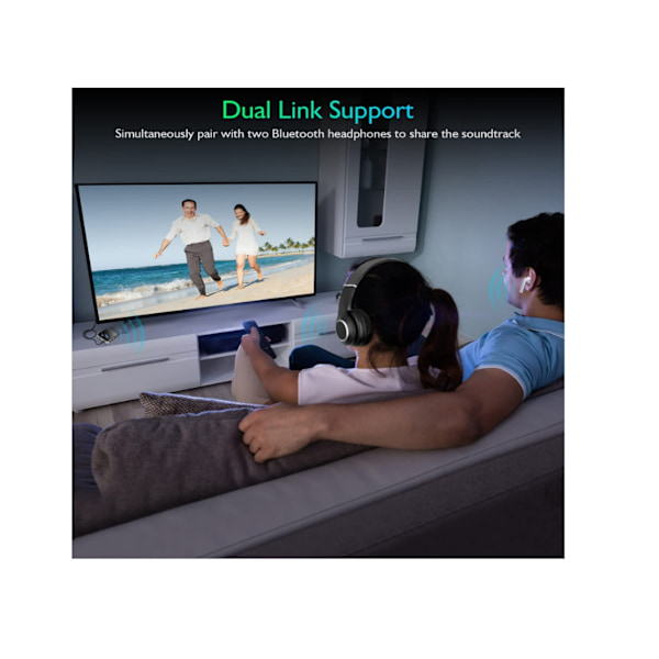 Bluetooth 5.2 Sender Modtager Til TV Til Trådløse Hovedtelefoner/Højttalere, Aptx Adaptive/HD/Lav Latency Tråd,