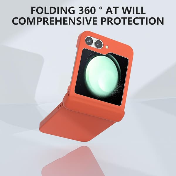 Etui til Sumsung Galaxy Z Flip 6, hængselbeskyttelse Orange