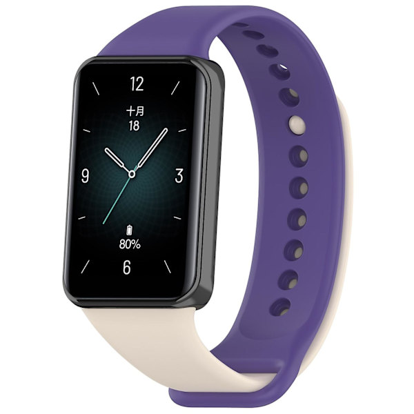 For Honor Band 9 Watch Band Soft TPU Justerbar Håndleddsrem - Mørkegrønn Short Starlight Long Purple