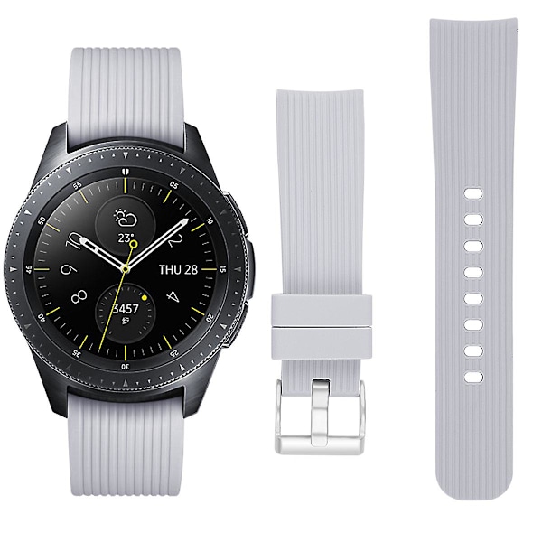 L Størrelse 20mm Rem til Samsung Galaxy Watch Active / Watch6 / Watch5 / Watch4 Silikone Rem Grey
