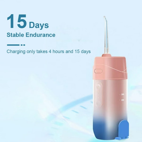 Oral Irrigator - 240 ml infällbar, uppladdningsbar, BPA-fri (grön)