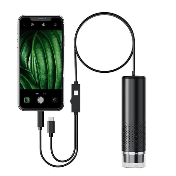 Suurennuslasi 1600X 8 Säädettävällä LED-valolla iOS- ja Android-laitteille