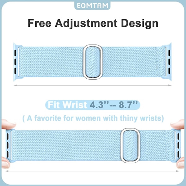 5 kpl joustavia nylonrannekkeita, yhteensopivia Apple Watch Band 38 mm:n kanssa J 38mm/40mm/41mm