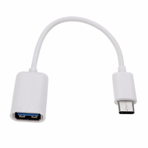 Otg Type C kabeladapter Usb til type C adapterstik til Macbook Xiaomi Samsung Huawei Oneplus Otg datakabelkonverter White