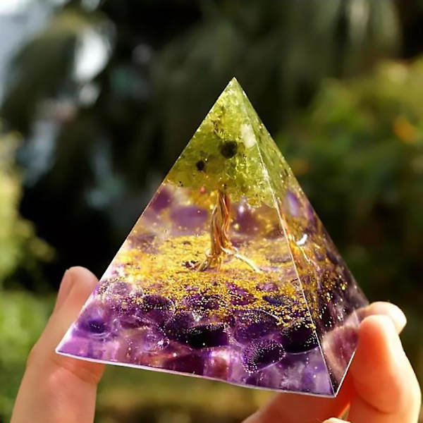 Energy Generator Orgone Pyramid Ametist Peridot Healing Natural Crystal Reiki Chakra Generator Orgonite 1