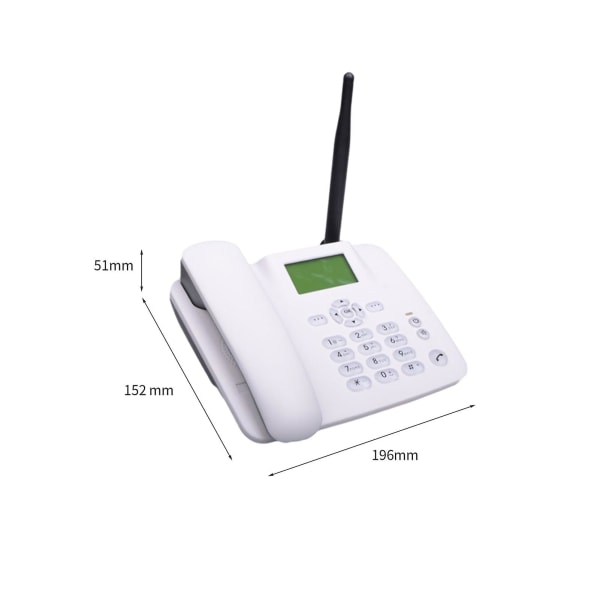 Fast trådløs telefon 4g stasjonær telefonstøtte gsm 850/900/1800/1900mhz SIM-kort trådløs White