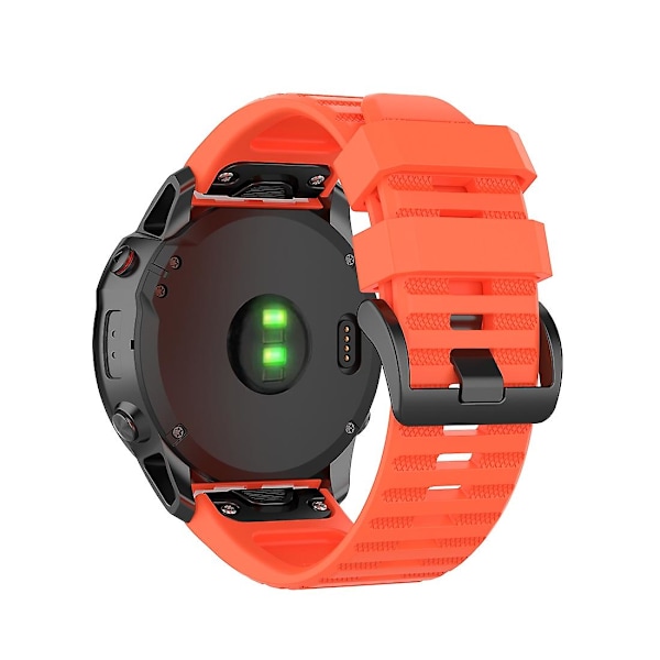 Officiel tekstur urrem til Garmin Fenix 6X 26mm med plastikknap Coral Red