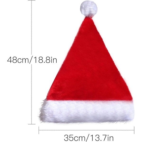 Led julhatt - glödande tomtehatt, julhelgshatt för vuxna, unisex plysch komfort julhattar