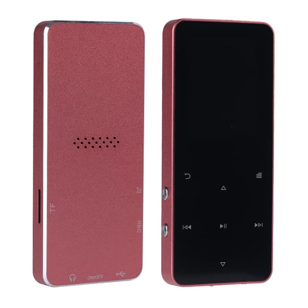 Mp4-spiller - 8 GB-kort + kablede hodetelefoner (rød)