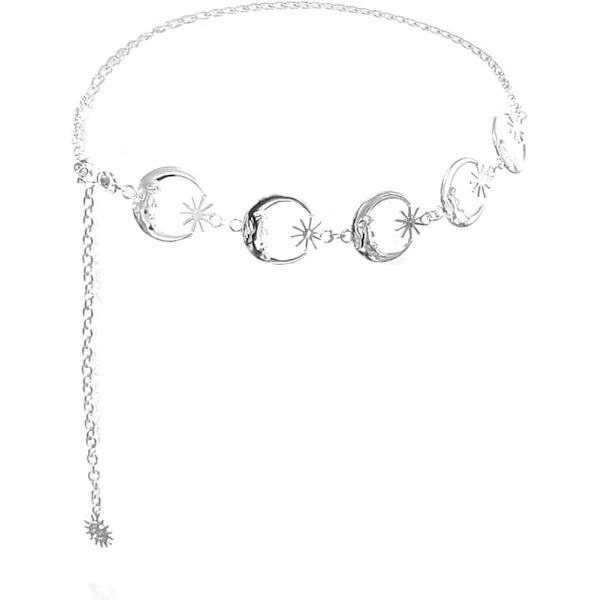 Kvinnor Bohemia Multilayer Metall Midjekedja Bälte Mode Sol H