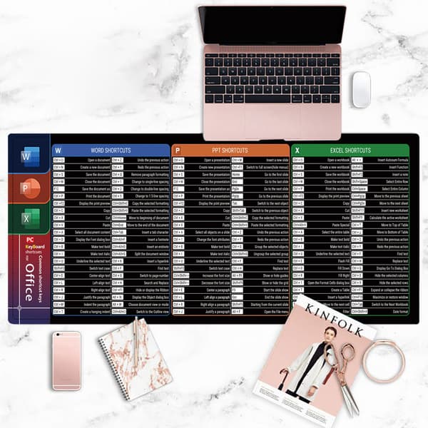 Musematte - Kontorsnarveier Utvidet Excel Powerpoint Word Stor Skrivebordsmatte (400*900*3Mm)