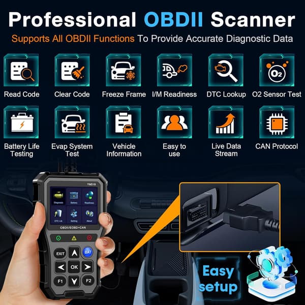 Ym519 Obd2 Bil Felkod Diagnostikläsare