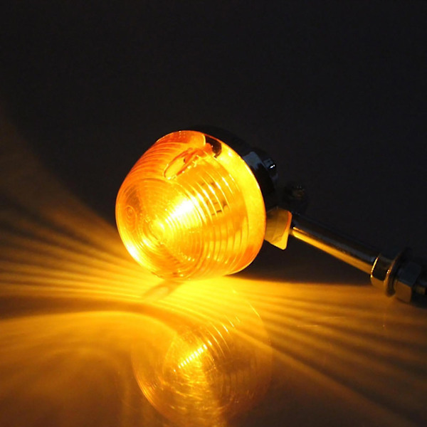 1 par M10 Blinklys Sikker Super Bright 12V Amber Farge Lys Motorsykkel Indikatorlampe Kompatibel med Honda C70 Ct70 Ct90