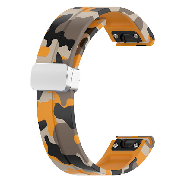 Sølvspenne 22mm Silikon Rem Klokkerem For Garmin Fenix 7 / Forerunner 965/955/945/935 Camo Yellow