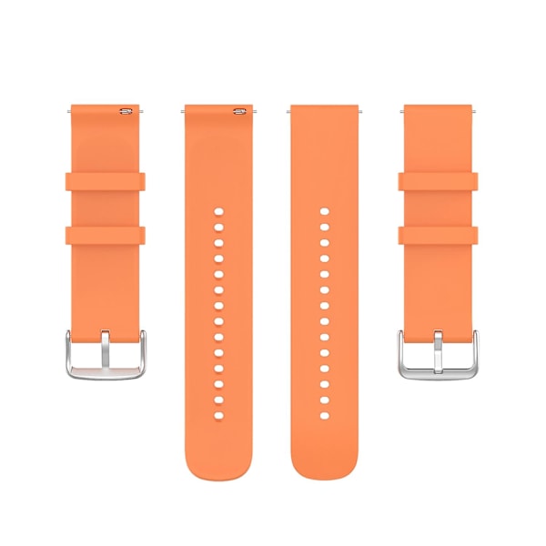 Til Samsung Galaxy Watch 5 Pro 45mm/Huami Amazfit Bip 3/3 Pro Silikonurrem 20mm Justerbar Håndledsrem Justering Orange Silver Buckle